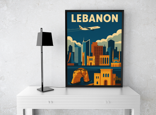 Lebanon blue map design